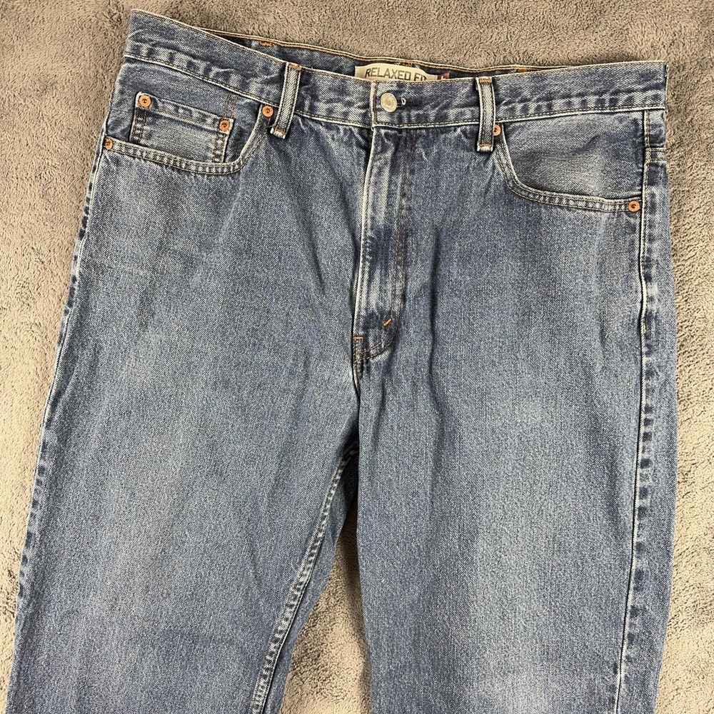 VTG Levis 550 Jeans Men 37x31 Blue Relaxed Fit Tapered Leg Denim Medium Wash Y2K - Picture 4 of 11